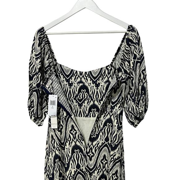 BAGATELLE COLLECTION WOMENS SIZE 8 DRESS PUFF SLEEVE IKAT MIDI DRESS BLUE NEW - Picture 11 of 15